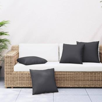 4-Pack Black Fabric Sofa Cushions 50x50 cm