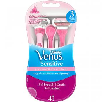 Gillette Venus Sensitive Rasoi Donna Usa e Getta, 3+1 Rasoi