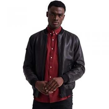 Superdry chaqueta bomber negra, talla X‑Large para hombre