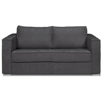 Canapé 3 places convertible en tissu chenille gris anthracite