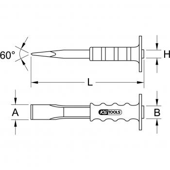 Scissors Masono KS Tools 33x1000 mm sécurité