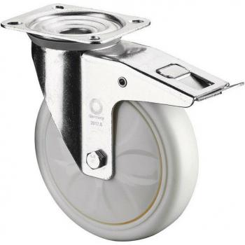 Roue Girelle 150 mm, 650 kg, freno in plastica – BS White
