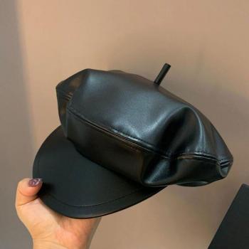 Bérets femme PU – Casquette octogonale à la coréenne – Collection saison automne/hiver