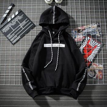Männer Sweatshirts mit Kapuze, Streetwear-Trends in Orange, Schwarz und Weiß, Größen M-3XL