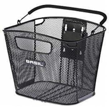 Basil Bold 17L Black Basket – Front Design, One Size