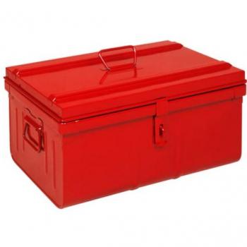 Malle de rangement métal rouge Dax 52 x 29 x 37 cm