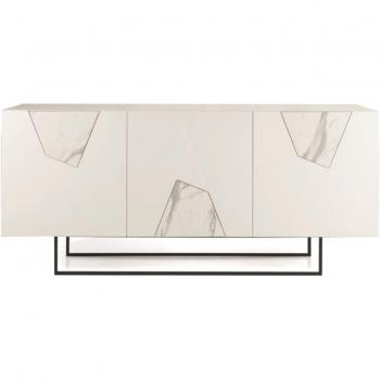 ADEL Chic Blanc avec Verre effet Marbre