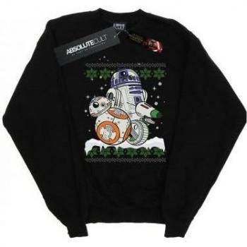 Star Wars Mens The Rise Of Skywalker Rolling This Christmas Cotton Sweatshirt L black
