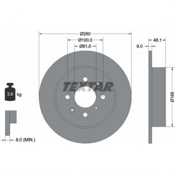 Disque de frein TEXTAR PRO 92125403 (260 mm)