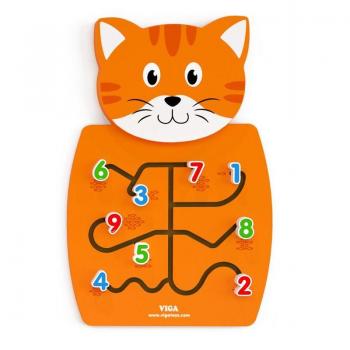 Panneau de jeu Murale Chat Viga Toys – 12 mois, Bois, Orange