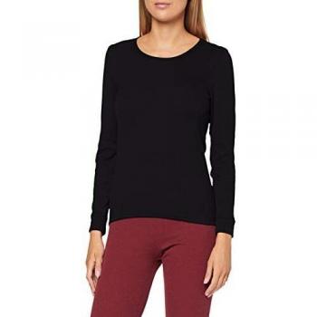 T-shirt noir manches longues en coton Thermolactyl