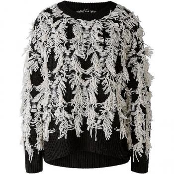 OUÍ Eleganter Pullover Schwarz Größe 38