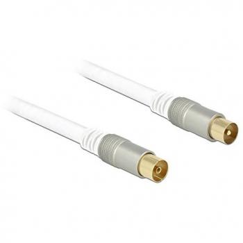 DeLock 5 m RG‑6/U Kabel mit Quad Shield – White IEC Connector