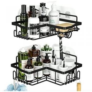 HapiRM Compact Bathroom Storage Caddy – Black