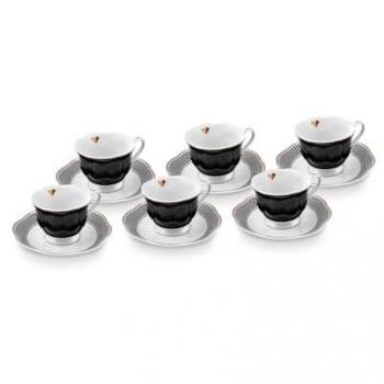 Karaca Piraye Kaffeetassen-Set „Mokka“ – 6×80 ml