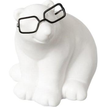 Addobbo Natalizio: Orso Polare in Ceramica Seduto (Justin) 11,3×7,8×9,5 cm