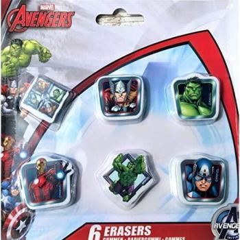 Disney Radiergummi, 6er Pack, Marvel Avengers, Cars, Frozen, Prinzessinnen Radierer (Set)