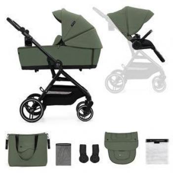 Poussette Duo 2-en-1 Kinderkraft Yoxi – Couleur Verte, Protection UV UPF50+, Jusqu’à 4 Ans