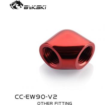 G1/4 90° Elbow F‑F Water Cooler Connector (Bykski) – CC‑EW90‑V2 – 5 Colors