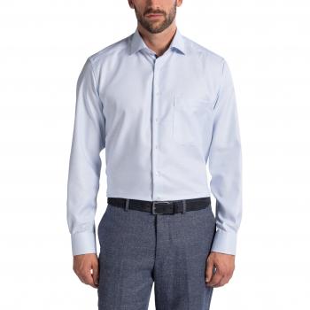Eterna Herren Langarmhemd, Comfort Fit, Twill, strukturiert, Hellblau, 44
