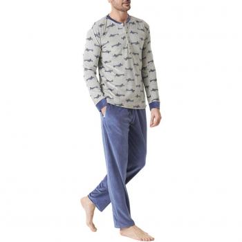 Chemise de nuit velours XXL, couleur bleue – JJBDP5300