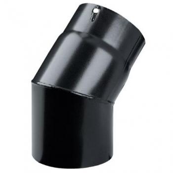 Coude 45° 150 mm en Acier Noir pour PoA Bois – Porcelaine 1,2 mm