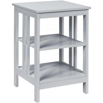 Mesita Lateral Costway para Dormitorio y Sofá, 41 x 41 x 61 cm, Gris