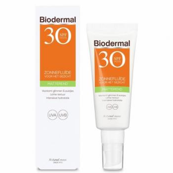 Biodermal Zonnebrand Gezicht Matterende Fluïde SPF 30