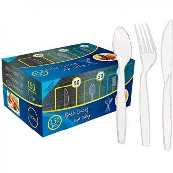 Bodysocks 50-Piece Plastic Cutlery Set, Reusable, BPA Free, LFGB Passed