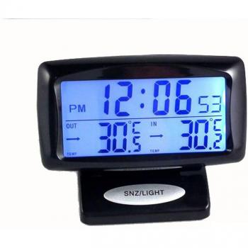 Dual Temperature Display Car Clock Thermometer 0710