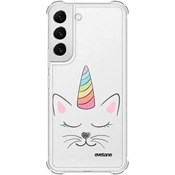 Coque Samsung Galaxy S22 Ultra 5G Transparentes avec Antichocs Silicone Coins et Verre Trempé Protector Film de Protection pour Samsung Galaxy