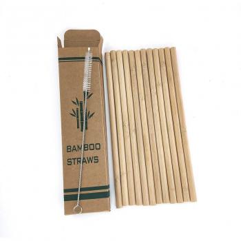 Zero Waste Bamboo Straw Pack – 12 Pieces, Includes Cleaning Brush