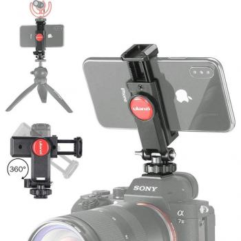 Smartphone Tripod Adapter with Cold Shoe Mount for Microphone and Light