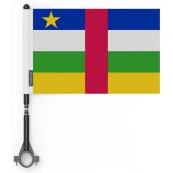 Central African Republic Flag Collection – 10 Outdoor Flags, 14×21 cm, Polyester Fabric