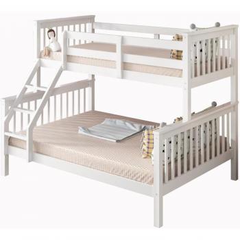 White Wooden Triple Sleeper Bunk Bed for Children