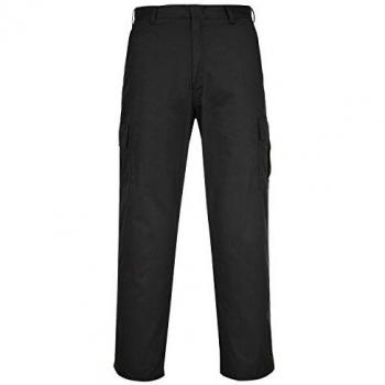 Portwest C701 Men's Combat Work Trousers, Black, Size 28 Waist, 31 Inside Leg (Regular Fit)
