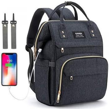 USB-Wickeltasche Rucksack mit Kinderwagen‑Gurten