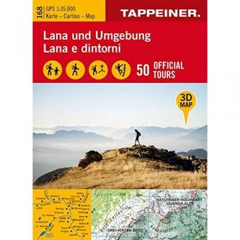 3D-Wanderkarte Lana und Umgebung: Cartina escursionistica 3D Lana e dintorni