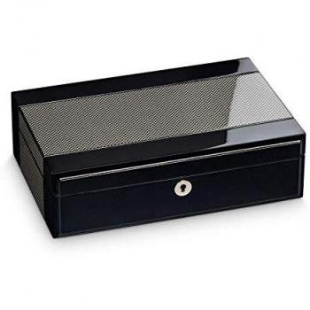 Hermann Jäckle Uhrenkasten Schwarz‑Carbonoptik – 10‑Uhr‑Holzbox