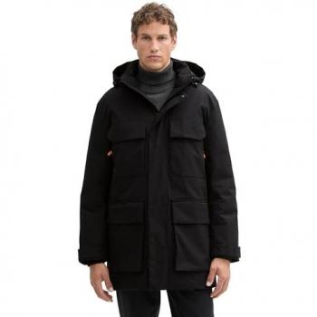 TOM TAILOR DENIM Herren Steppmantel Arctic, schwarz, Gr. L