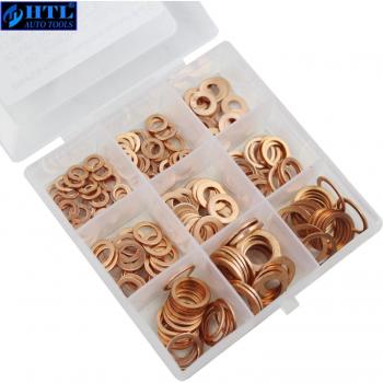 200Pcs Flat Ring Seal Copper Washer Set for Sump Plugs