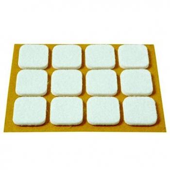 Brinox Deslizadores de fieltro, 20 mm x 23 mm, 12 unidades, Blanco