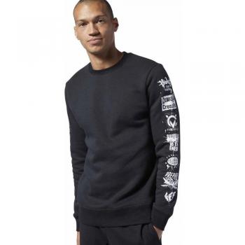 Reebok Homme Sweat‑shirt RC Sleeve Icons Crew Noir