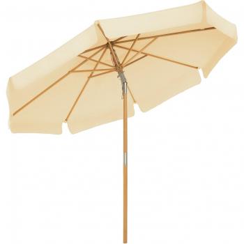 Parasol 3 m plein cercle, poteau bois – ton beige