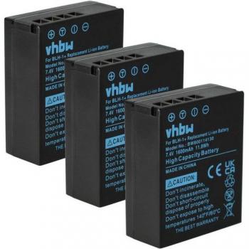VHWB 3 batteries 1600 mAh 7,4 V pour caméscope et appareil photo Olympus E‑M1X