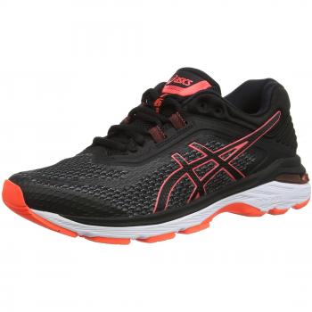 ASICS Women's Gt-2000 6 Athletic Sneakers (Black/Flash Coral)