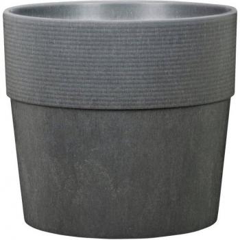 Pot de fleurs en plastique Carbon, modèle Groove 40