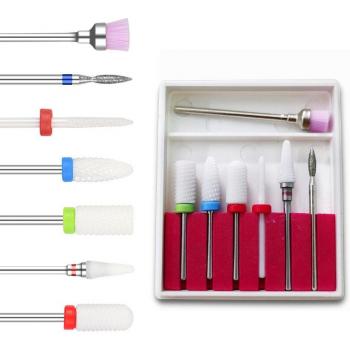 Kit Mèches à Ongles Électriques 7x Fraises Céramiques