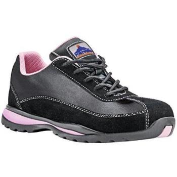 Sneakers di sicurezza S1P HRO da donna Portwest Nero/Rosa 39