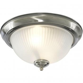 Netlighting Bathroom Flush 2 Light Ceiling Satin Silver IP44 E14